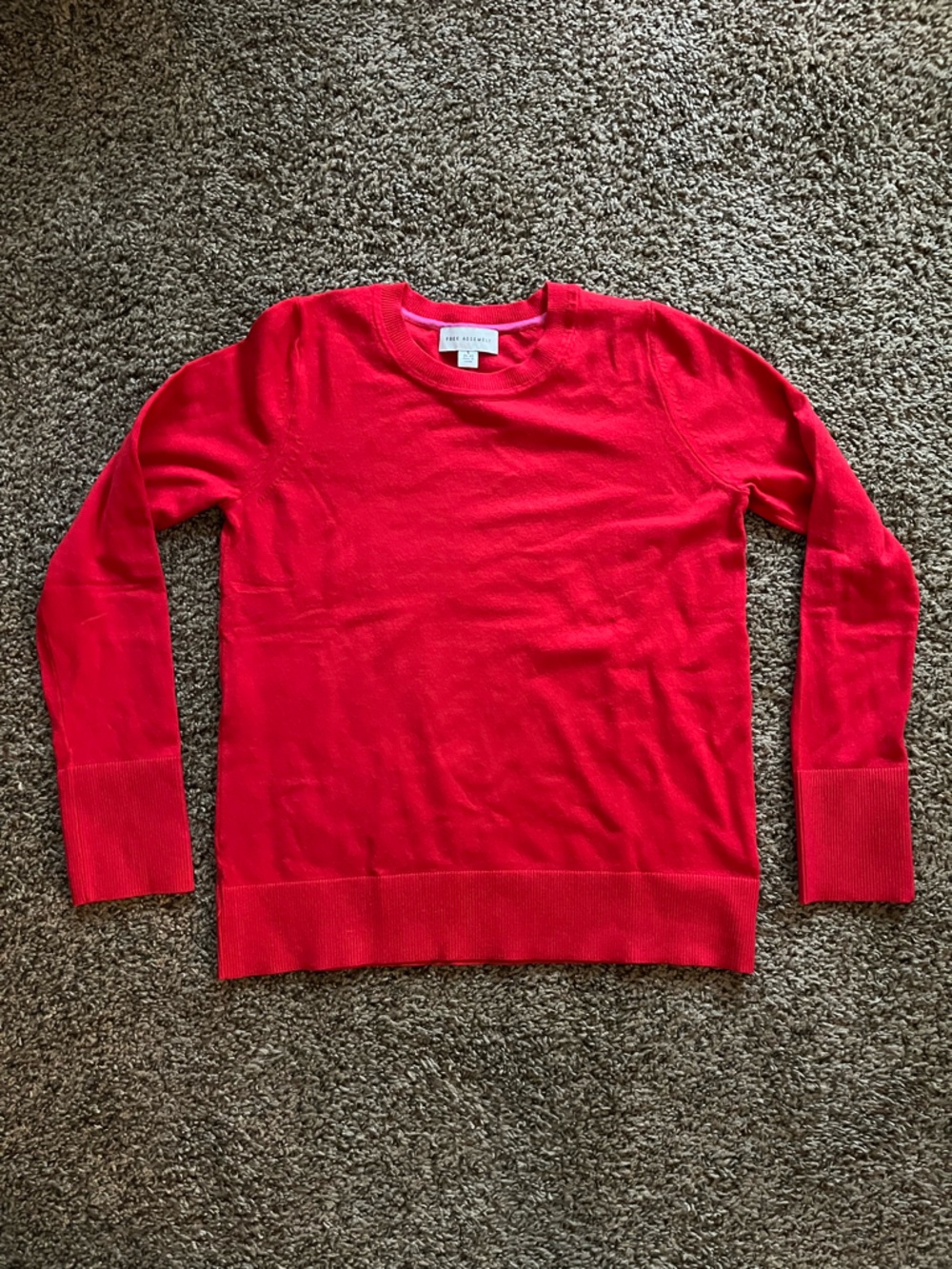 Free Assembly Cozy Yarn Crewneck Sweater Red Size S